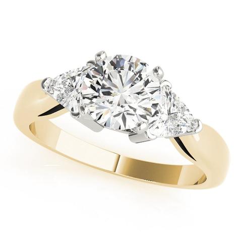 14kt Yellow Gold Side-Stone Engagement Ring