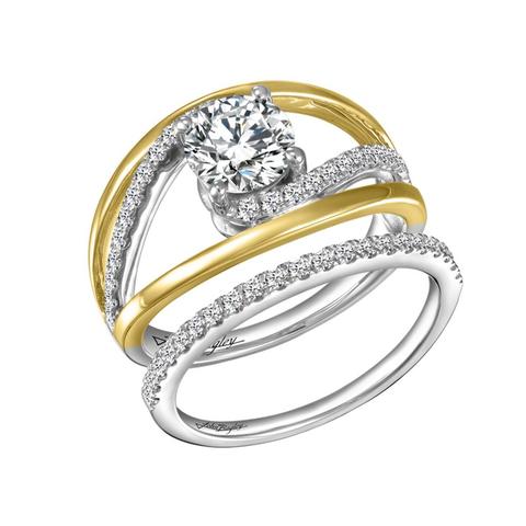 Multi Stone 14k gold Wedding Set with 47 diamonds