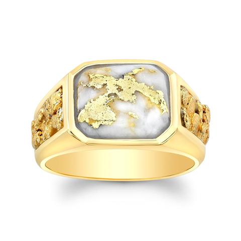 Yellow Gold and Quartz Ring