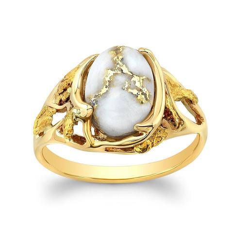 Gold and Quartz woman ring