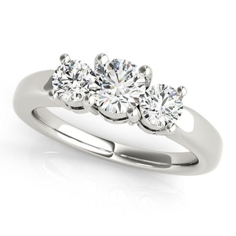 3-Stone 3/4 Ct Round Brilliant Diamond Engagement Ring