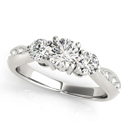 3-Stone 3/4 Ct Round Brilliant Diamond Engagement Ring