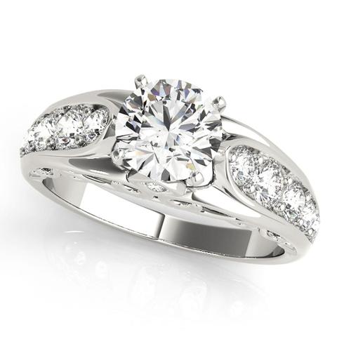 Single Row Prong Set Diamond Engagement Ring